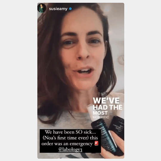 Labology 3 customer review by Actress Susie Amy for her young family