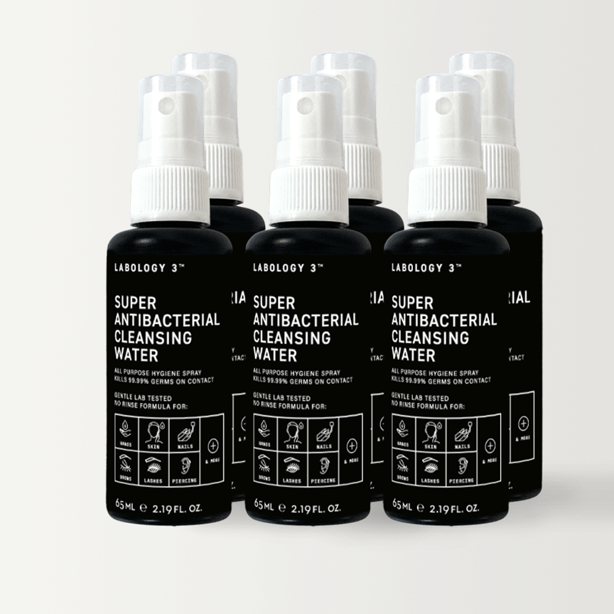 Labology 3 All Purpose Hypoallergenic Super Antibacterial Cleansing Water for skin disinfection pack of 6